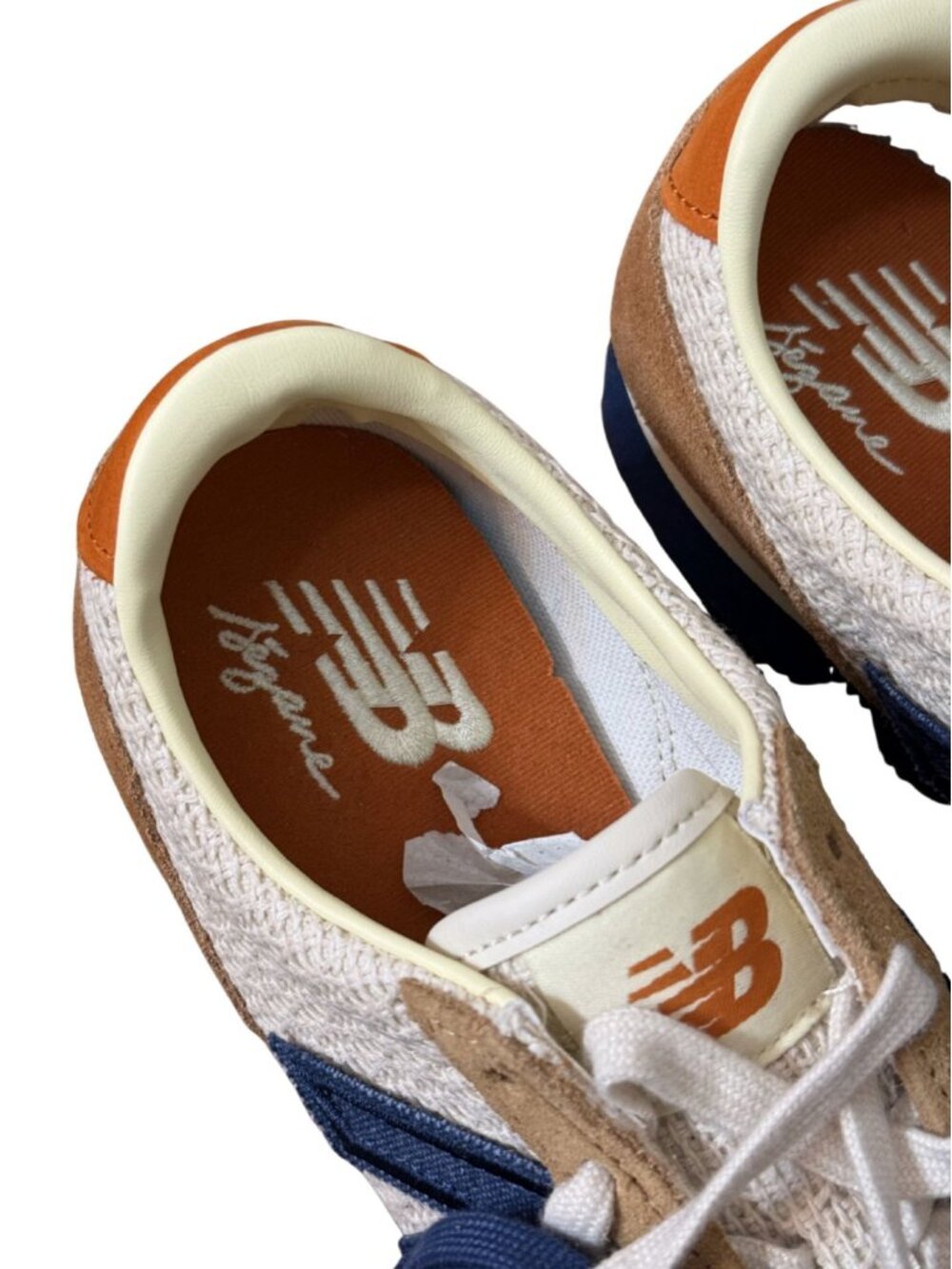 Sezane New Balance 471 Leather Brown Sneakers NWOB Sz 8 - Picture 3 of 7